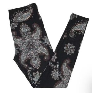 LuLaRoe Womens Leggings Size TC Black Brown Mandalas Mandala Paisley Floral NWT